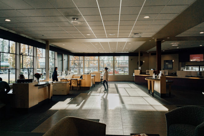 Manager, Lindsey Bamba, working at the Westside branch in Olympia, WA