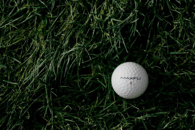 Golf ball on green