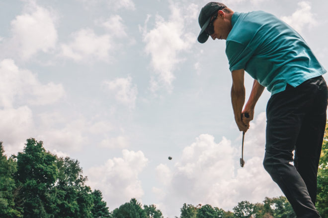 Golfer after swing