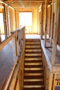 Stairwell under construction in a custom built home in Tumwater, WA