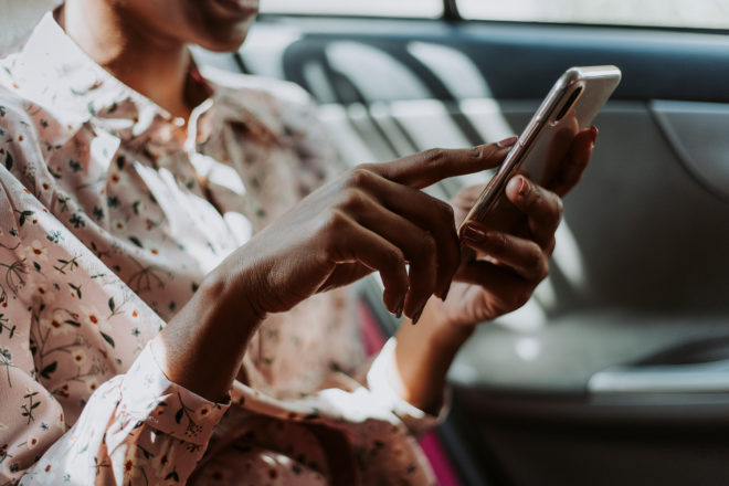 Woman on smart phone