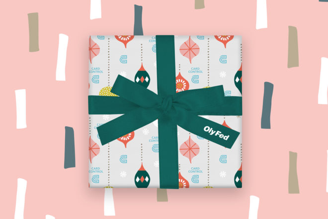 Card Control App on gift wrapping paper