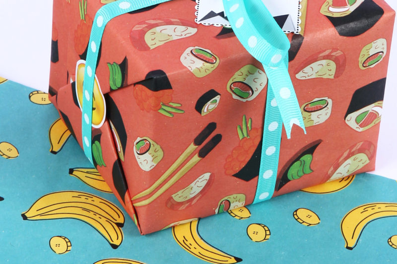 A brightly wrapped gift