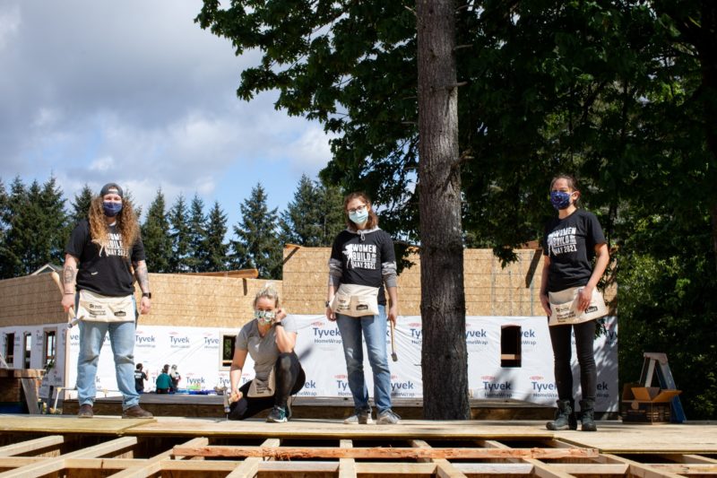 OlyFed volunteers at Woman's Build for Habitat for Humanity