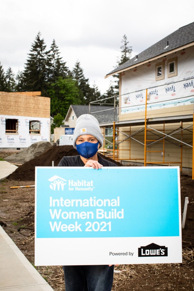 Breda Cruz volunteers at Woman's Build for Habitat for Humanity