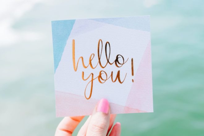 Hello You written on a card