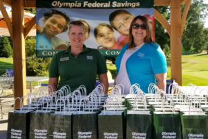 Mari Madsen and Rebecca at an OlyFed event