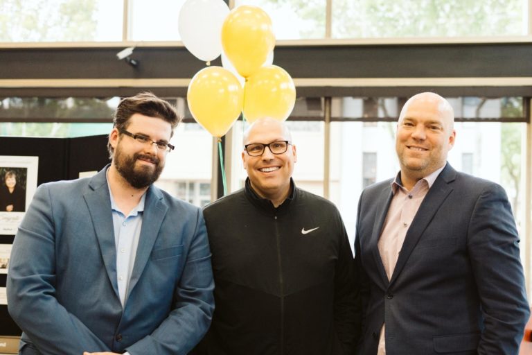 Casey, Ryan and Aron at the Main Downtown Branch