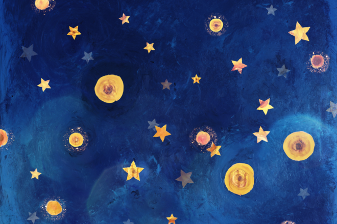 Painting of night sky