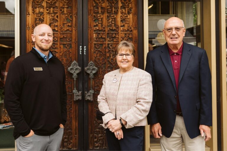 Wayne, Josh and Lori in front of OlyFed's main branch in downtown Olympia, Washington