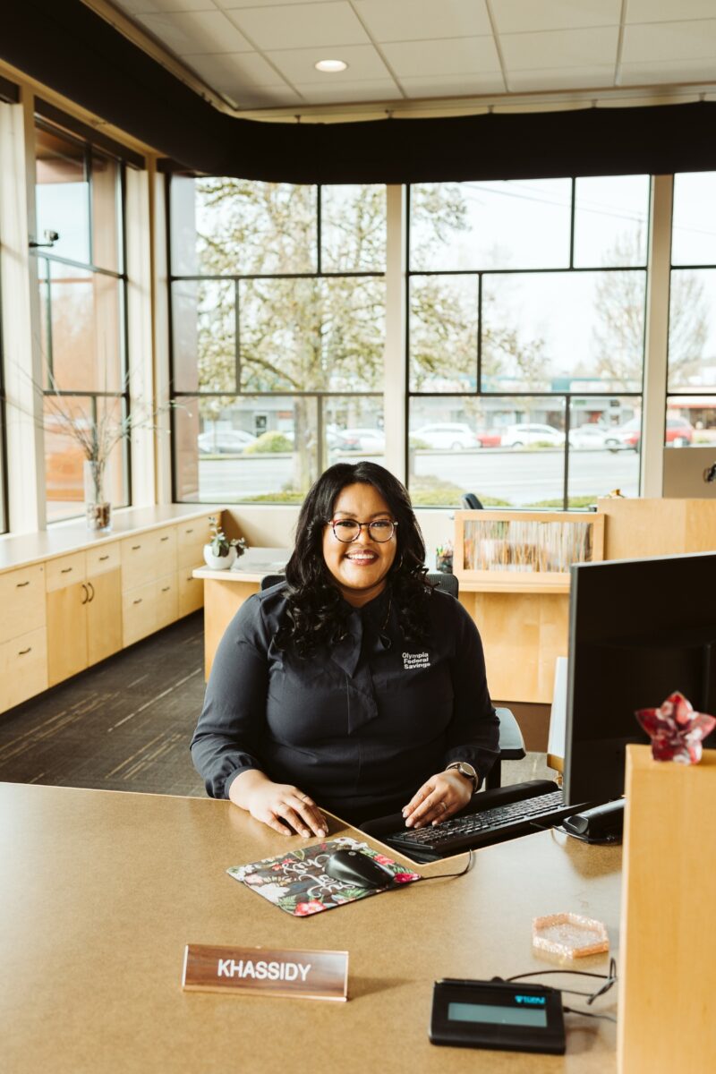 Khassidy Russel, Assistant Branch Manager at Olympia Federal Saving's Westside branch.