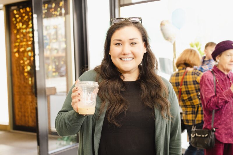 Shea Walhstrom of OlyFed at an event in downtown Olympia, Washington