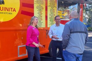 Chuck Hoeschen and Carrie Whisler of OlyFed Commercial Lending Team at Builder Appreciation Event