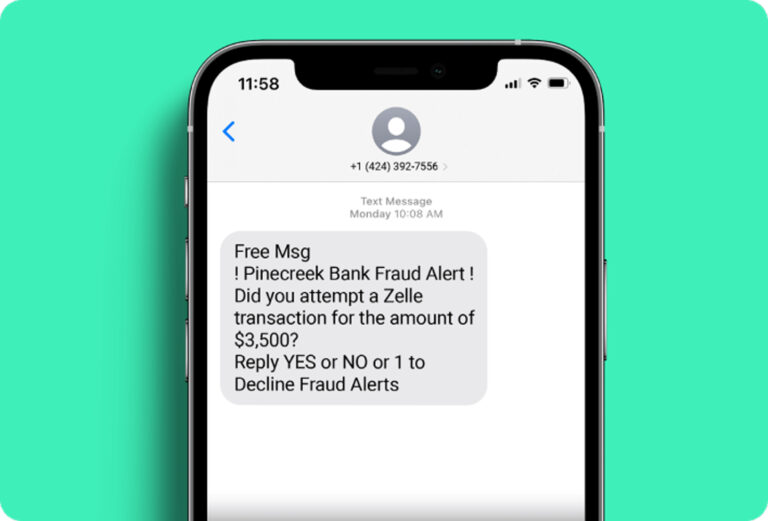 An example of a text scam