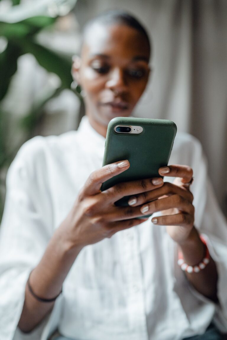 Woman using cell phone