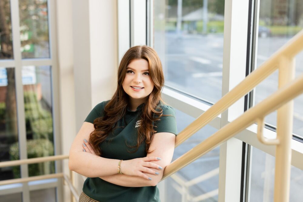 Woman answering the phone