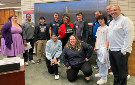OlyFed Team working with Big Brothers Big Sisters in the downtown olympia branch