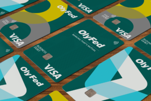 Credit cards sitting on a table