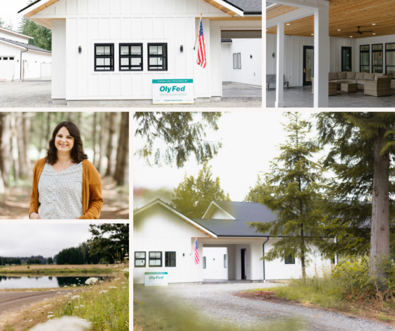 A loan officer by a new construction home