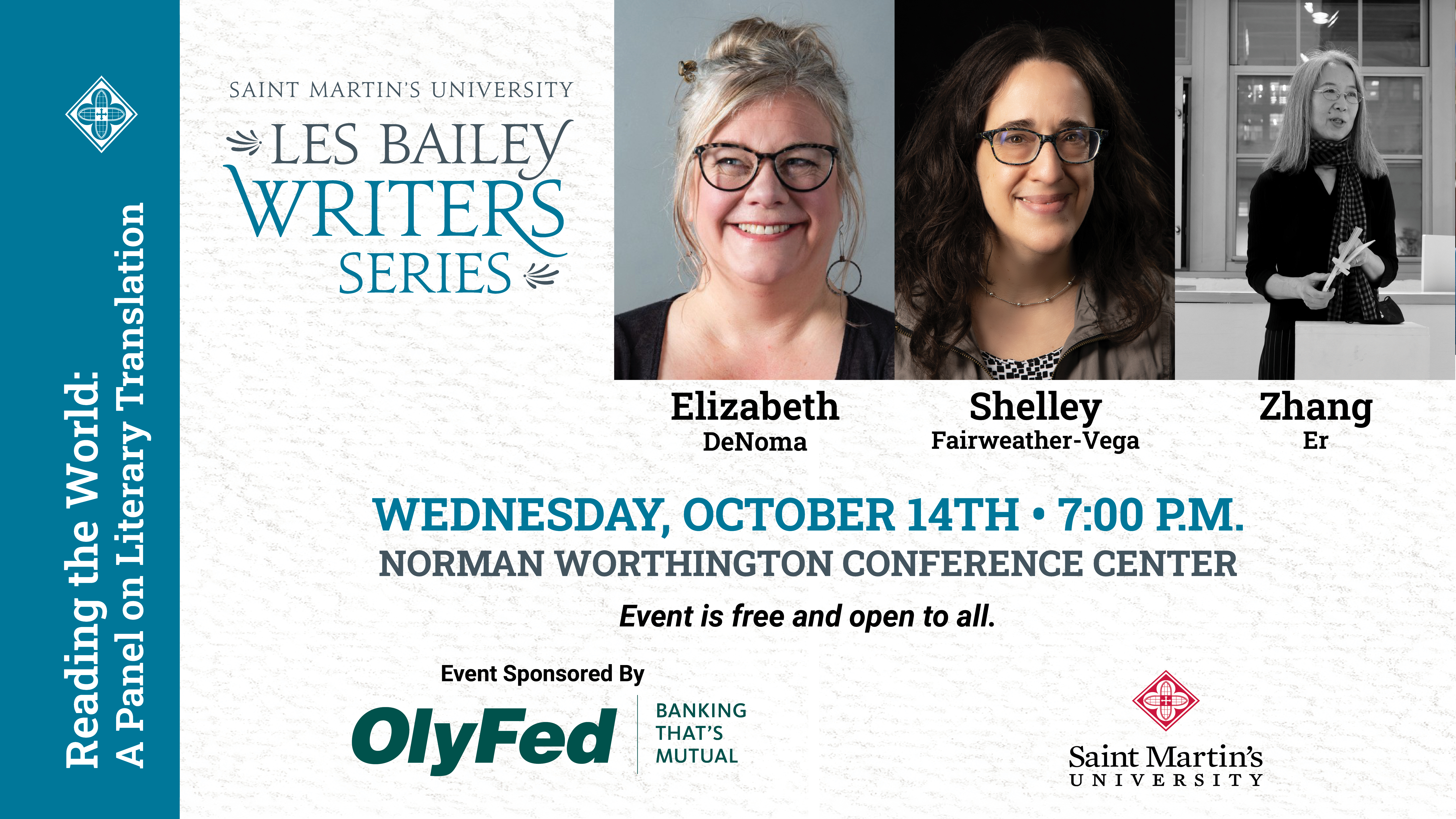 Saint Martin's University, October 14, 2026 Writers Series